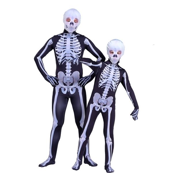 Fantasia de tema Scary Zombie Skeleleton Skull Terne Carnival Party Dress Up Halloween para crianças adultas 221124