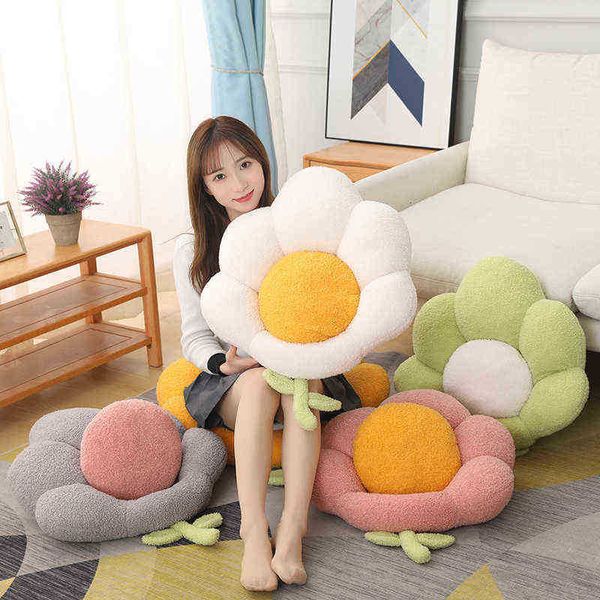 Schöne bunte Blume Plüsch Kissen Spielzeug weiche Cartoon Pflanze gefüllt Stuhl Tatami Schlafzimmer Bogen Kissen Sofa Kinder Geschenk J220729