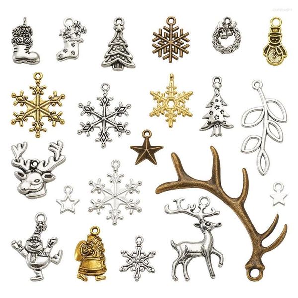 Anhänger Halsketten 150 teile/satz Gemischte Weihnachten Boot Schneemann Schneeflocke Charms Anhänger für Schmuck Machen DIY