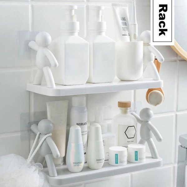 Haken Badezimmer Selbstklebende Shampoo Regale Dusche Handtuch Lagerung Rack Kosmetische Wc Organizer Wohnkultur Küche Kleinigkeiten