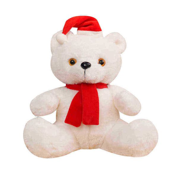 Feliz natal urso 28 cm bonito luz led brilhante brinquedo de pelúcia animal luminoso travesseiro bonecos de pelúcia para crianças presentes j220729