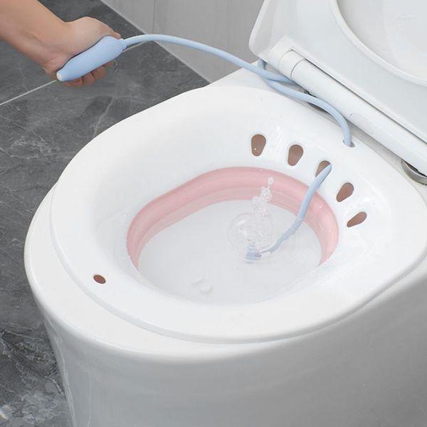 Coprisedili per WC Bidet portatile pieghevole Donna Materna Autopulizia Parti intime Irrigatore dell'anca Perineo Vasca da bagno ammollo Lavaggio emorroidi