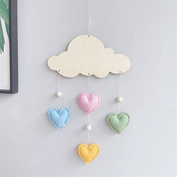 Creative Felt Cloud Love Love Chip Wood Strinents Ornamentos do quarto infantil Berço da barraca Cortina de chá de bebê decoração de festa MJ1162