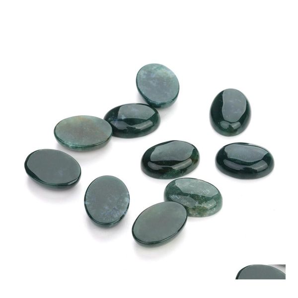 Pedras precárias soltas Aquáticas aquáticas naturais Oval traseiro plano Cabochons curando Chakra Cristal Stone Sicor Cab Ers sem buraco para Jewelr dhsn3