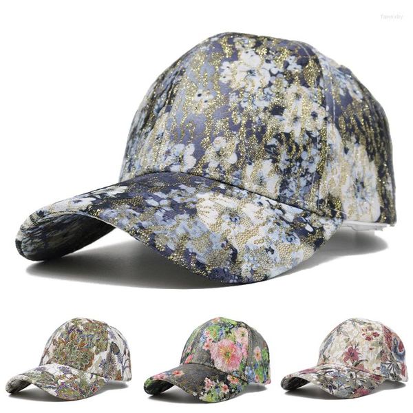 Cappellini da baseball di marca da donna floreale berretto da baseball primavera estate casual vintage fiore snapback per donna Bone Gorras cappelli da sole da donna