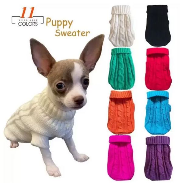 Pet Sweacters Roupas de animal de estimação para cães pequenos Casaco de suéter quente Roupa para gatos roupas de gato lã de cachorro macio de cachorro SS1124