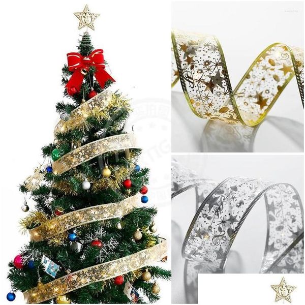 Decorações de Natal Decorações de Natal Árvore Luz de Festas Casamentos Combate Birthday Presentes de Xmas Fairy String Lights Led Gold Gold Bowk Dhfyg