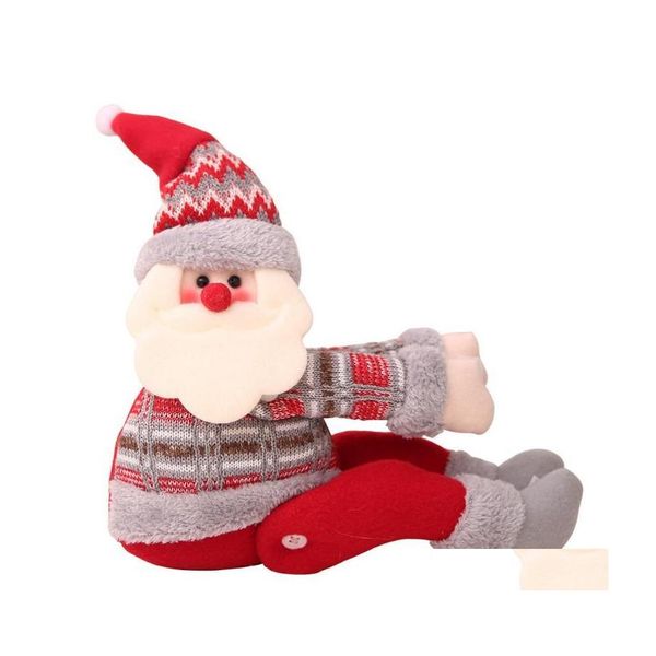 Рождественские украшения рождественские украшения занавес занавесная шарнирная пуговица милая кукла Санта -Клаус снеговик подарки годы.