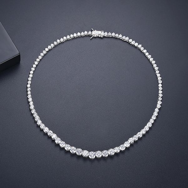 Girocolli Trendy Lovers Collana Lab Diamond Cz Stone White Gold Filled collane con ciondolo choker per le donne Gioielli da sposa per feste nuziali 221123