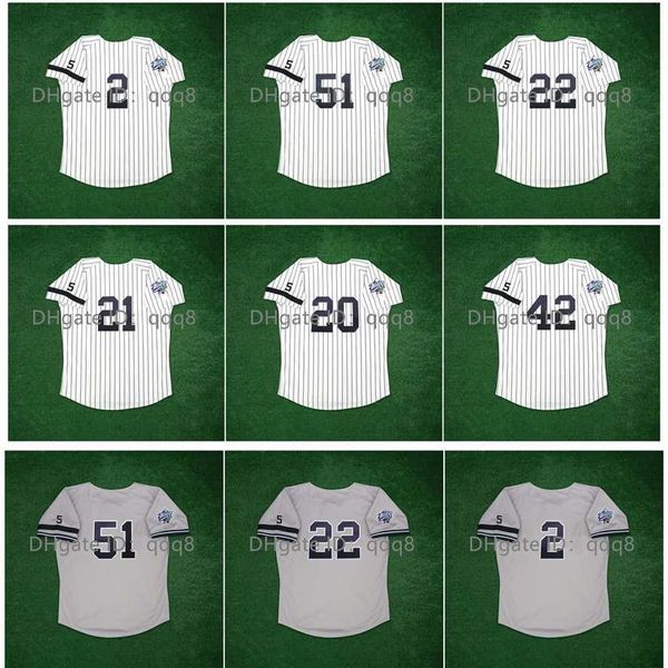 College Baseball indossa la maglia da baseball delle World Series vintage 1999 Derek Jeter Bernie Williams Roger Clemens Jorge Posada Mariano Rivera Taglia S-XXXXL