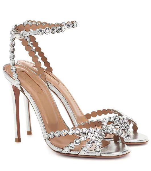 Сандалии Crystal High Hate Shoes Свадебная обувь высокого класса Золушка невеста Жемчужная мода Женская мода Большой размер маленький размер 35-40 J230525