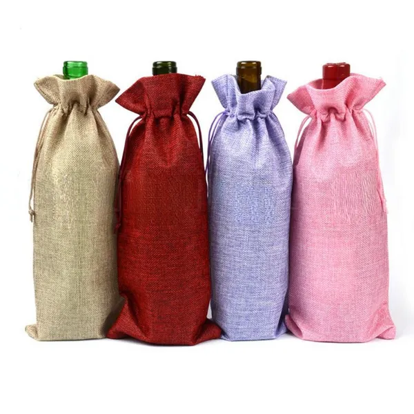 Jute Wine Bottle Caps Champagne Wine Blind Packaging Gift Gift Denk Dinner Dinner Parts 16x36cm