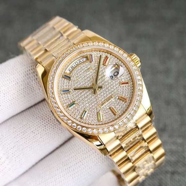 Con scatola originale 41mm data-giorno Orologio da uomo President Gold Diamond Dial Asia 2813 Movimento meccanico automatico Orologi da uomo 2023