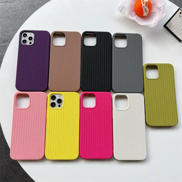 Luxus Candy Color Strickmuster Hüllen für iPhone 14 13 12 11 Pro Max X XR XS 7 8Plus Flüssigsilikon Weiche stoßfeste Abdeckung