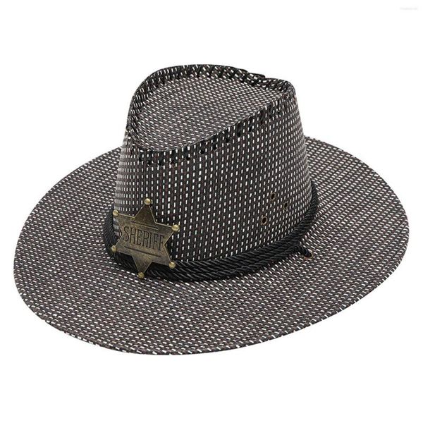 Berretti per adulti unisex moda estiva protezione solare berretto di paglia spiaggia cappello da cowboy casual cappelli per ragazzi 4-6 sopra gli stivali