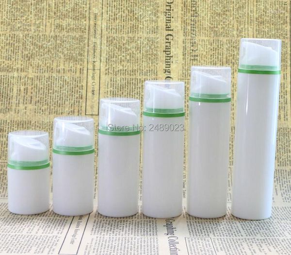 Vorratsflaschen Airless Pumpflasche Transparente Kappe Grüner Rand Make-up Lotion Serum Flüssige Grundierung Leere Kosmetikbehälter 10 teile/los