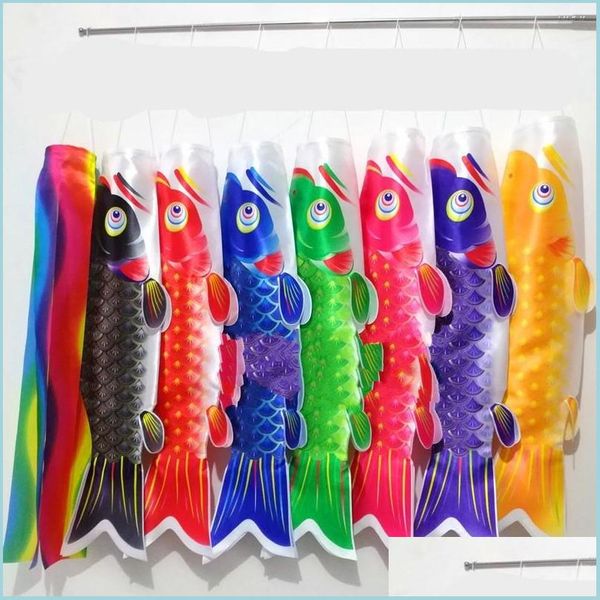 Banner Bandiere Carp Flag Cyprinus Carpio Nobori Koi Koinoboris Stile giapponese Nastro colorato Poliestere Tubo lungo Banner Streamer Hangi Dhd0V