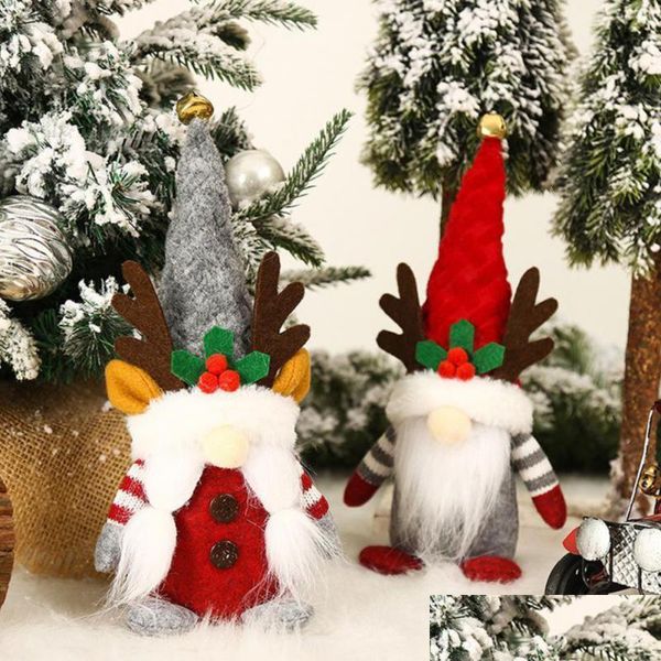 Decorazioni natalizie Decorazioni natalizie Bambola senza volto Amanti delle corna Accessori per alberi nani Ciondolo artigianale Decorazione nataliziachristm Dhimb