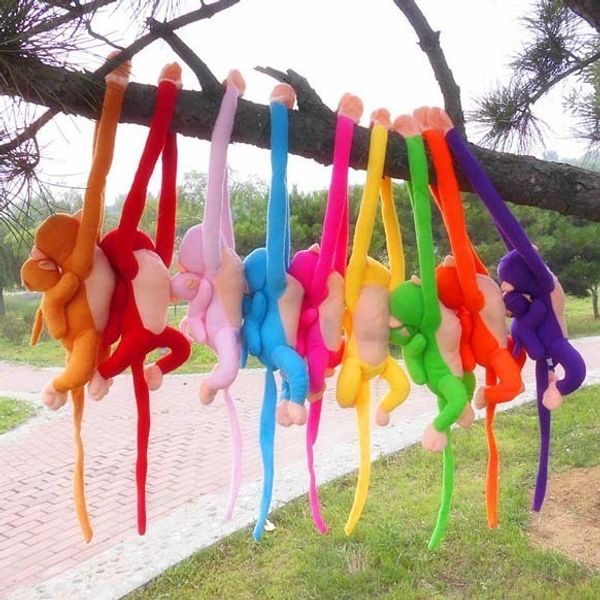 Plüschpuppen 20 Stile 6070 cm Affenvorhang Baby Schlafen Beschwichtigen Tier Langer Arm Schwanz Gefülltes Muticolor-Spielzeug 221125