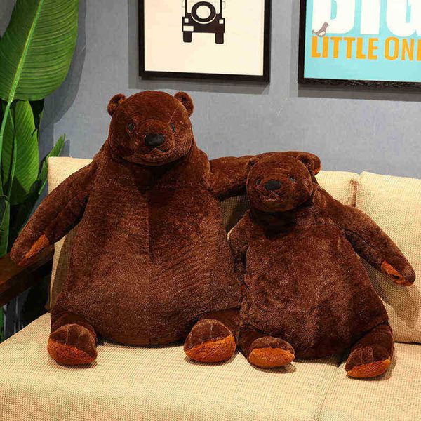 1pc 40100cm de pelúcia mole urso de pelúcia Brinquedo marrom escuro Urso super grande fofinho almofada fofa travesseiro de animal Ldren presente de aniversário J220729