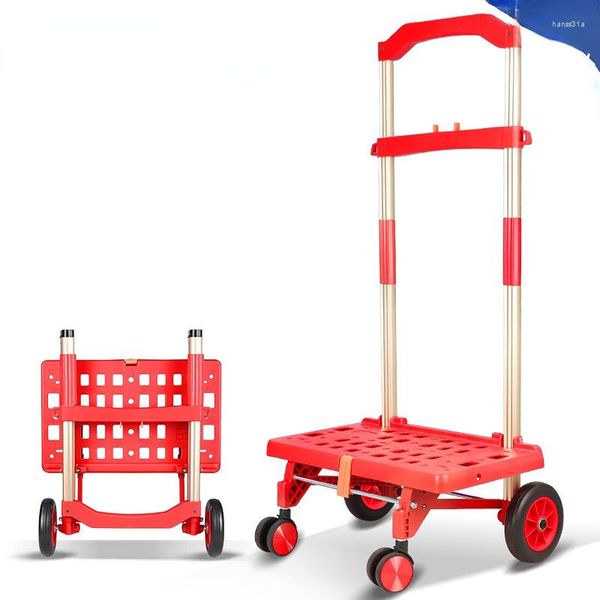 Bolsas de armazenamento Bull Wheel Shopping Cart Hand Buggy Bagage Trolley Trailer Plataforma de caminhão dobrável