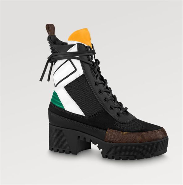 2023 LUZULY LAUREATE Plataforma Botas desertas 1A41QD 1A43LP Cora￧￣o Martin Bottle pisou solte de booties planos altos sapatos de bota de tornozelo