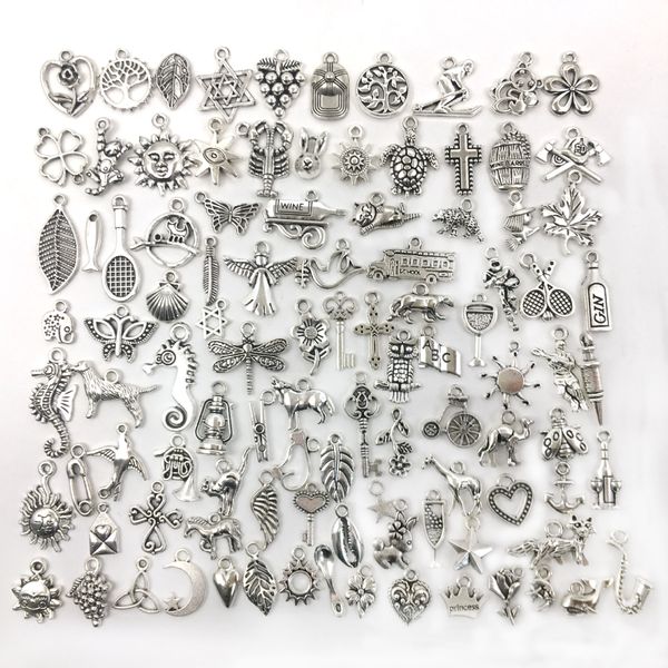 100 Stück/Lot Charms-Anhänger für Schlüsselanhänger, Kreuz, Halskette, Armband, Ohrringe, Schmuckherstellung, Zubehör, Erkenntnisse, Komponenten, Zubehör, Weihnachtsgeschenk im Großhandel