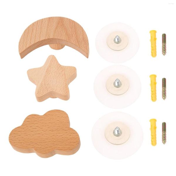 Ganci 1 set da parete in ferro stile nordico chiavi appese vestiti cappelli borse ombrello stella/luna/forma di nuvola per bagno camera da letto