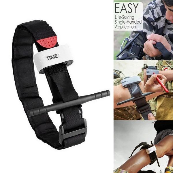 Aplicação de combate tático de sobrevivência do torniquete Tip Red Tip Militar Medical Emergency Belt Aid Operação de controle do curativo hemostático para exploração ao ar livre