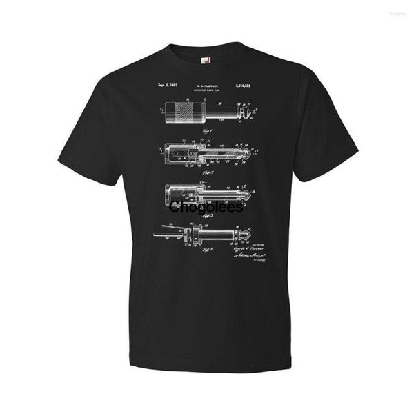 Herren T-Shirts Audio Jack Shirt DJ Studio Musik Shop T-Shirt Musiker Tontechniker Bekleidung