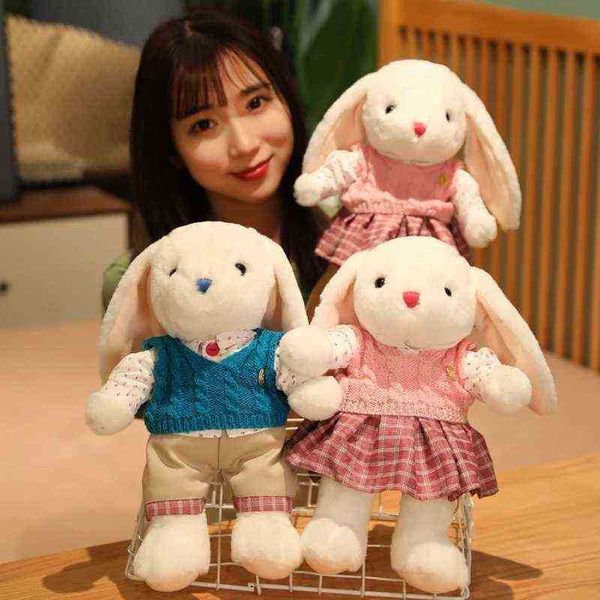 3242cm desenho animado de casais bonitos coelhos de coelhos de pelúcia coelho com travesseiro de pano bonecos de animais macios para meninas de ldren j220729