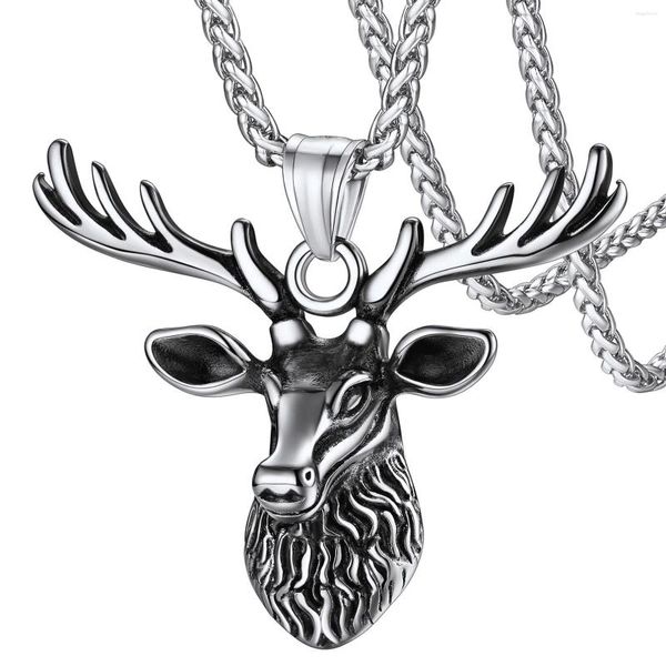 Colares pendentes Chainspro Celtic Mythology Viking Deer Colar Antler para homens Mulheres Aço inoxidável/18k Plated CP783