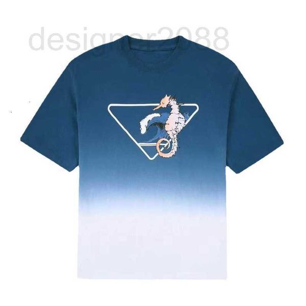 Herren T-Shirts Designer Korrekte und verifizierte Version des 2022 Sommer neuen P Family erfrischenden hängenden Färbe-T-Shirts Herren Damen vielseitiges Kurzarm-T-Shirt ARZ4