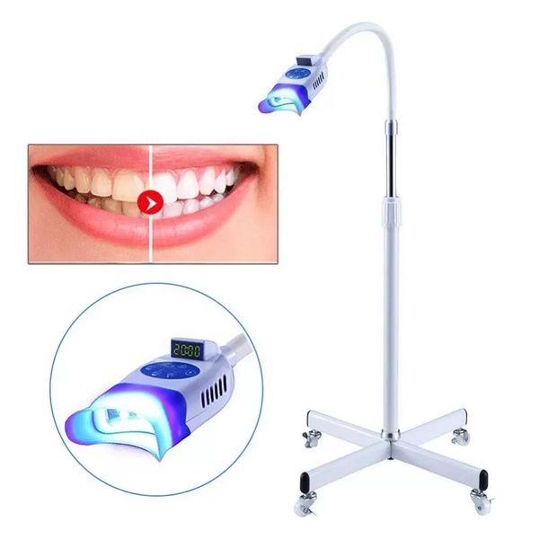 Braccio di rotazione portatile Doppio colore macchina per sbiancamento dei denti kit led lampada per poltrona odontoiatrica con ruote strumenti dentali