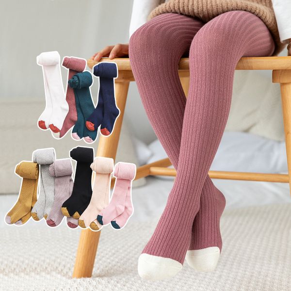 Leggings meias algodão para meninas outono inverno malha 08 anos