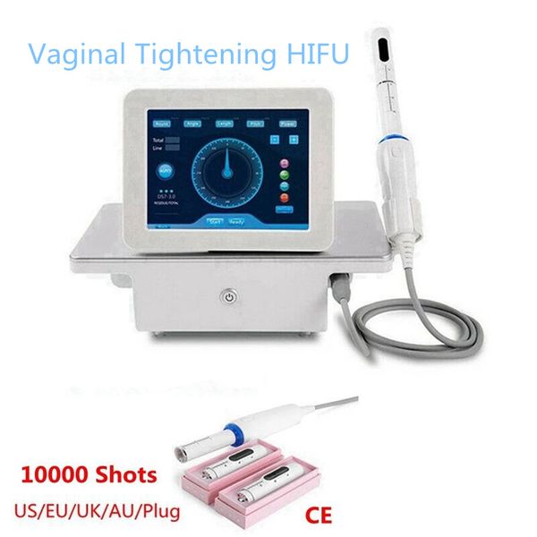 Profissional Intensidade Focada por Ultrassom Rotação automática Máquina de aperto vaginal Equipamento de beleza Hifu com 2 sondas Rejuvenescimento de pele para mulheres