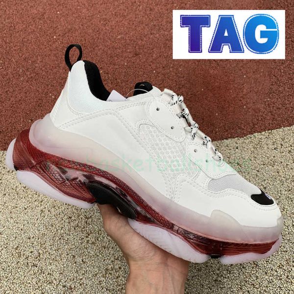 Designer Triple S Clear Sole Casual Shoes Homens Mulheres t￪nis Red Turquoise Neon Green Paris Luxury Triple-S preto branco rosa min