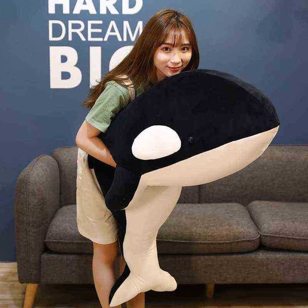 6080Cm Cute Killer Whale Cuscino per bambola in peluche Morbido Orcinus Orca Pesce balena in bianco e nero Coccole Farcito Squalo Giocattolo per bambini Regalo J220729