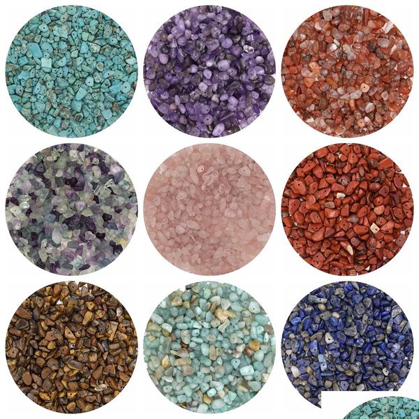 Pietre preziose sciolte 500 pezzi Perline di pietre preziose sciolte per fare gioielli fai-da-te Forato Irregar Rock Stone Healing Crystal Quartz Dro Dhgarden Dherc