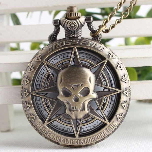 Skull Skull Skull Punk Skull Style Pocket Watch Watches With Chain Chain Gift Masculino Relogio