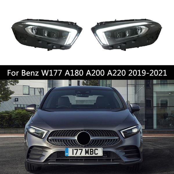 Auto-LED-Scheinwerfer-Beleuchtungszubehör DRL-Tagfahrlicht für Benz W177 A180 A200 A220 2019-2021 Dynamischer Streamer-Blinker-Frontscheinwerfer