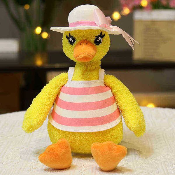 1pc 18cm lindo pingente de pingente de pingente de pelúcia macia kawaii pato pato animal chaveiro boneca de animal fofo para crianças presentes j220729