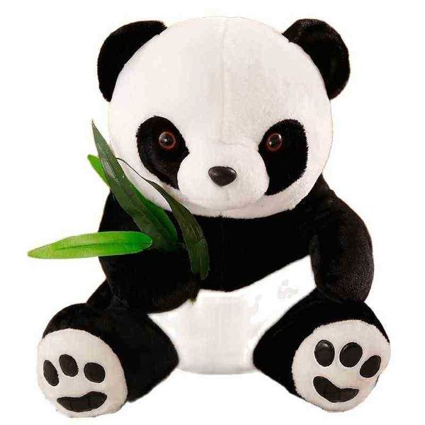 1Pc 1018Cm Simpatico Panda Con Foglie Di Bambù Peluche Morbido Cartone Animato Animale MadreBambini Panda Farcito Baby Pop Classic Regali Per Bambini J220729