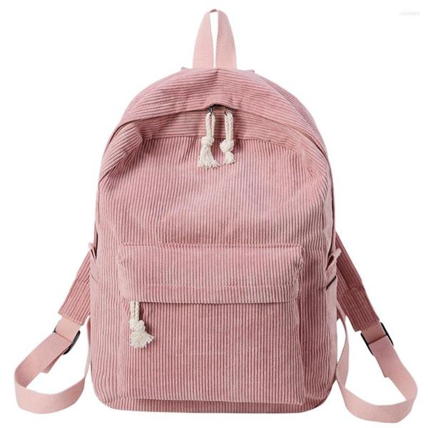 Borse da stoccaggio Donne Backpack Suduroy Design Scuola zaini per le ragazze da ragazza a strisce di viaggio a strisce Soulder Mochila