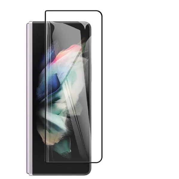 Displayschutzfolien aus gehärtetem Glas für Samsung Galaxy Z Fold 4 3 2 Fold4 Zfold3 Fold2 ZFold4, durchsichtige, vollständig klebende 9H-Vollbild-Bildschirmfolie für Mobiltelefone mit schwarzem Rand