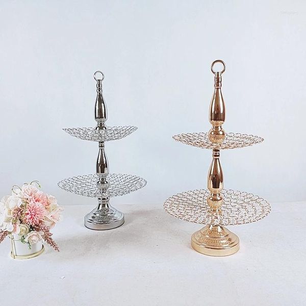 Выпечка инструментов Gold Plate Metal Mini Cake Stand Sweet Luxury Fruit Fruit Tray Carder Plants для домашней свадьбы Деликатное украшение стола