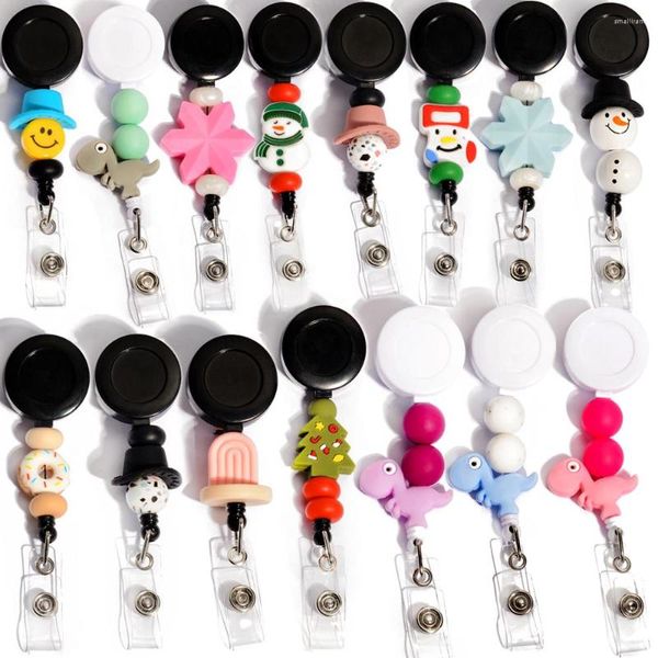 Keychains Rainbery Christmas Gifts Batch Reel Id Acessórios de identificação de identificação de silicone de silicone retrátil feminino 2022