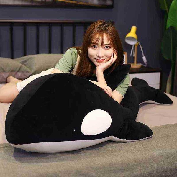 1Pc 6080Cm Nette Killerwal Plüsch Puppe Kissen Weiche Orcinus Orca Schwarz Weiß Whale Fisch Plüsch Spielzeug Gefüllte shark Baby Spielzeug Geschenk J220729