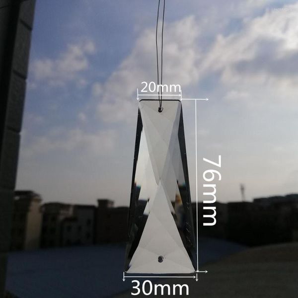 Lampadario di cristallo Camal 2pcs K9 20m / 30mx76mm Rettangolo sfaccettato Lampada a sospensione Prisma Parte di illuminazione SunCatcher Hanging Home Decor