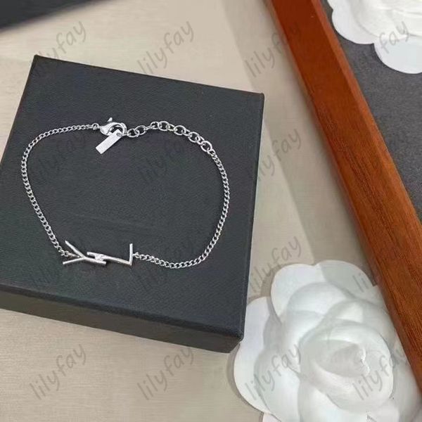 2022 Designer Pulseiras Corrente Amor Pulseira Jóias Luxo Letras Pingente Y Para Mulheres Moda Brinco Ouro Charme Presente de Casamento 925prata Novo